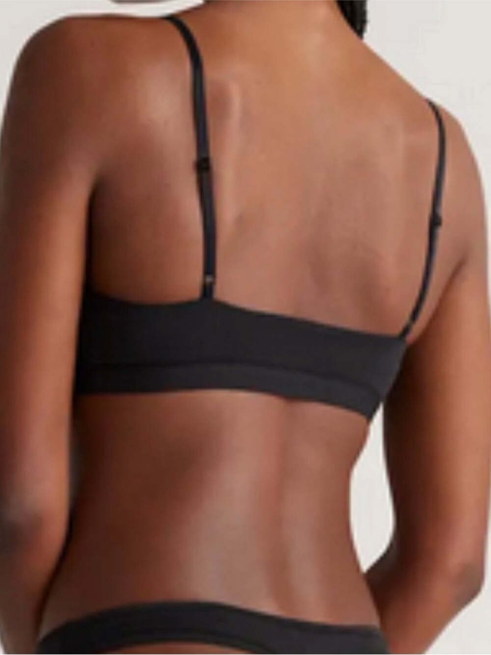 New! Quince Organic Cotton Scoop Bralette (2-pack) in Black Size Small